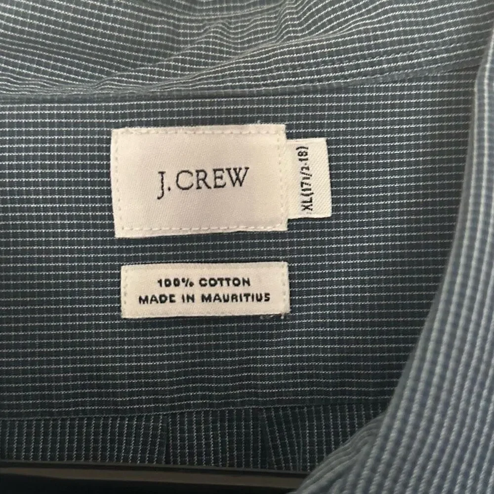 J. Crew Long Sleeve Button-Down Shirt Blue Gray Size‎ XL 17.5-18 Office Career